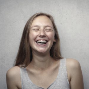 Girl smiling braces